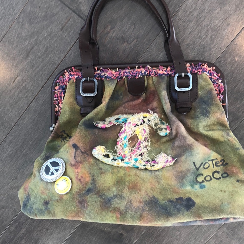 Chanel on the pavement bowling bag